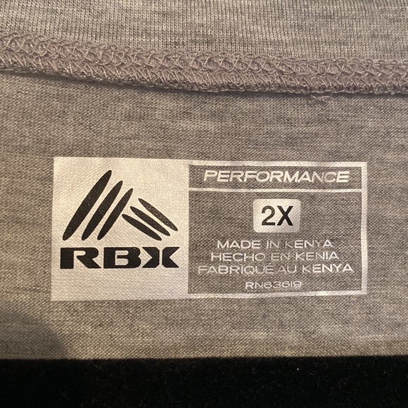 RBX Active - Grey Athletic Short Sleeve Top - 2x - Picture 2 of 3